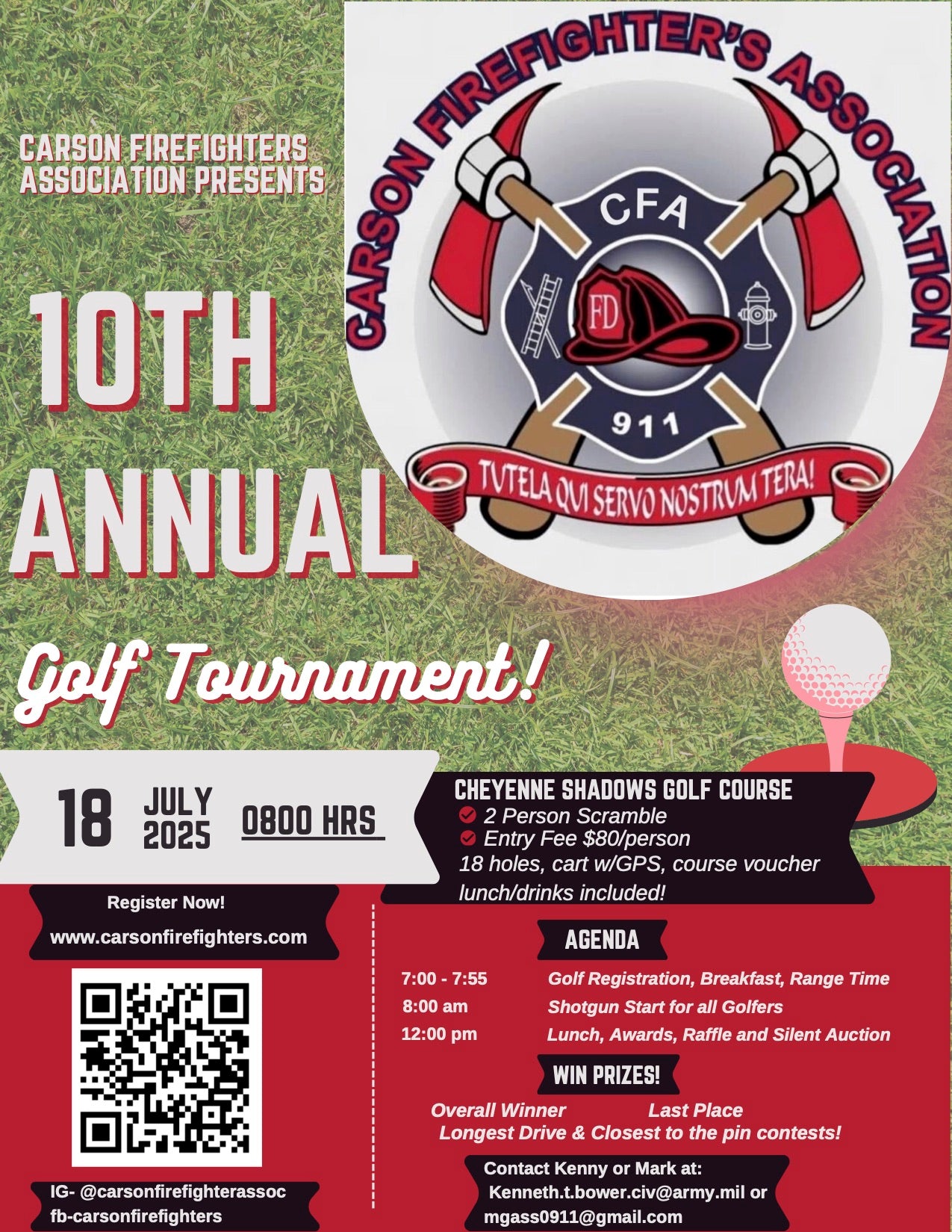 (Single Entry) "10th Annual" Carson Firefighters Association Golf Tournament